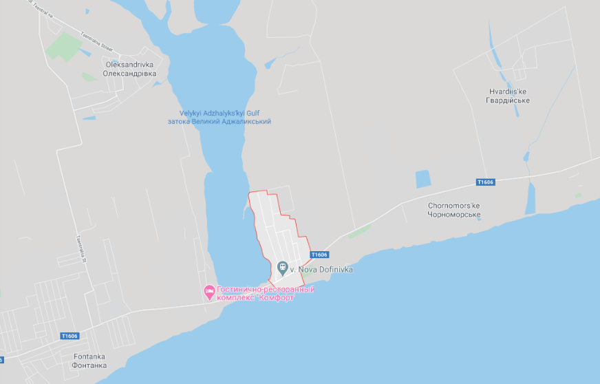 Новая Дофиновка на карте